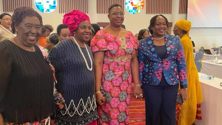 GE/002 — African Human & Peoples Rights Commissioner Dr. Litha Musyimi-Ogana with Kenya's Minister for Gender on the sidelines of Maputo@20
