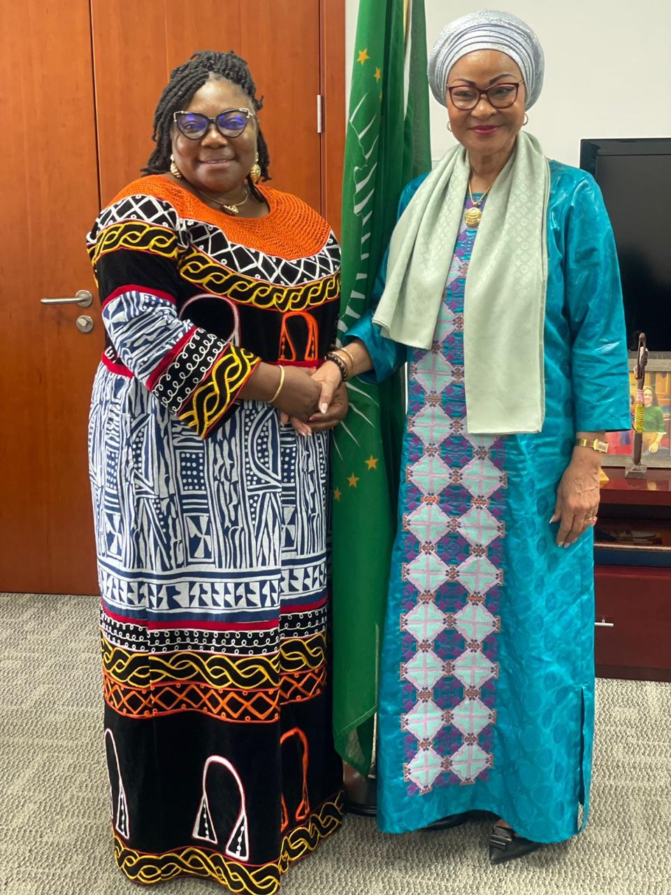 37th AU Summit · Diplomatic Engagement — Positioning the  ART Prof. Sarah and the then AU Commissioner HE Josefa Leonel Correia Sacko, AU Commissioner (Emeritus) ARBE